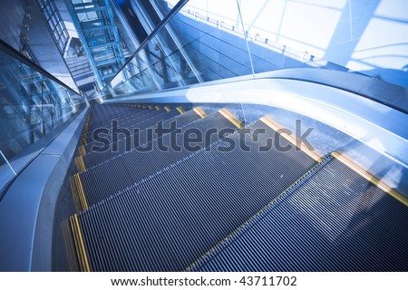 the escalator  of the subway station in shanghai china.