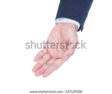 Businessman hand isolated on white background