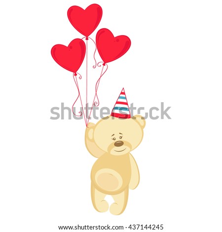 Nice bear with balloon for birthday