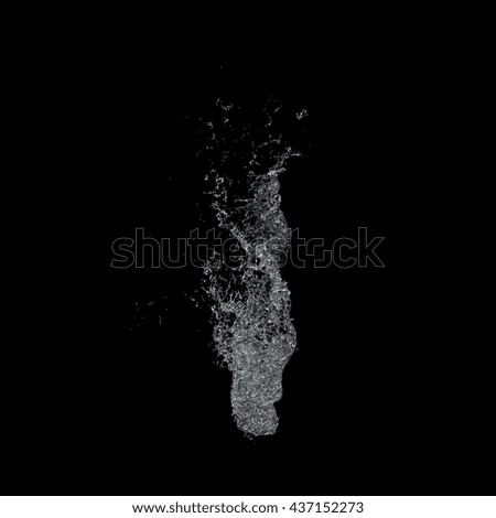 Water splash dark background 3d rendering