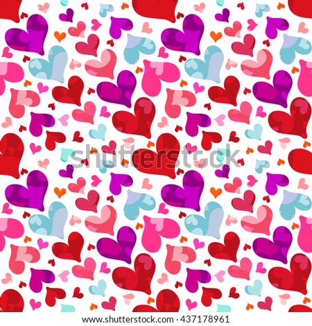 Hearts on Valentine's Day seamless pattern