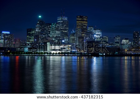 "Toronto's night skyline view"
Toronto's night skyline from a Paulson street, Toronto, Ontario, Canada. 