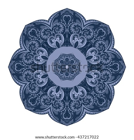 Vector Beautiful Deco Colored contour Mandala, Patterned Design Element, Ethnic Amulet