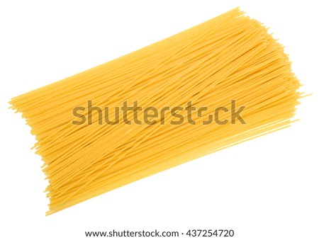 Long pasta lie on a white background