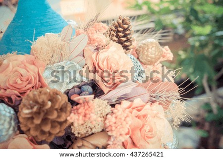 Beautiful bouquet flower for background with filter effect retro vintage style