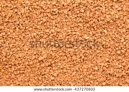 Top view of  instant coffee grains.