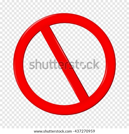 No Sign. Isolated on transparent  background. Royalty-Free Stock Photo #437270959