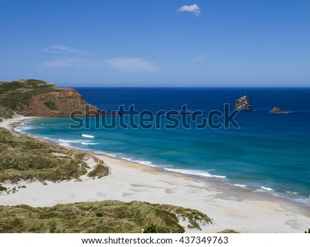 Beautiful Sandfly Beach Dunedin,
Otago Peninsula, New Zealand