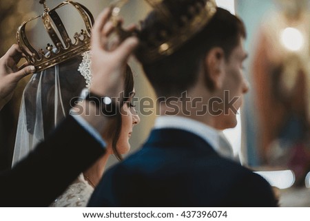 young couple listen attentively priest