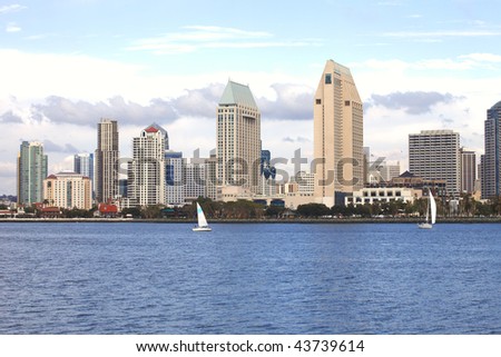 San Diego skyline & sailboats.