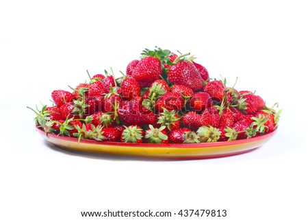 Harvest ripe berry beautiful juicy red strawberries