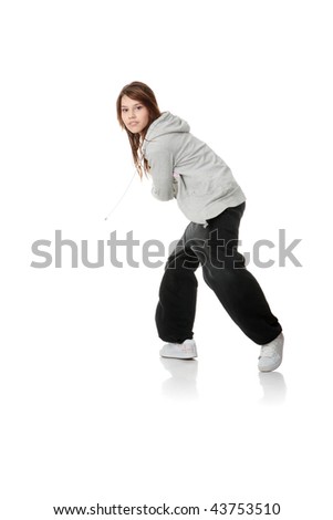Young house dancer, isolated on white