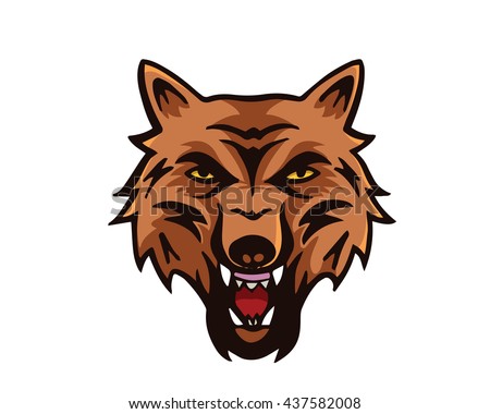 Leadership Animal Logo - Angry Wolf Character