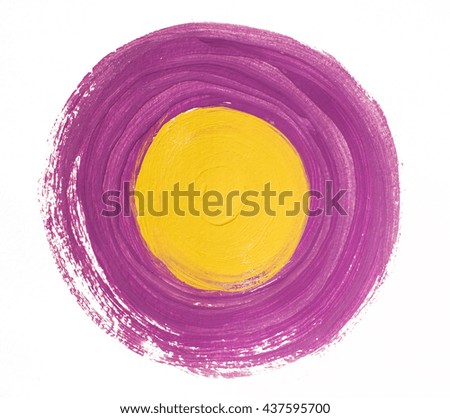 Violet yellow acrylic circle