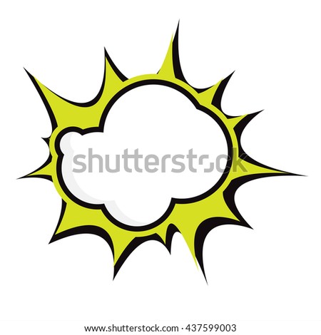 vector Speech red blue green black Yellow Bubble in Pop-Art Style on white background