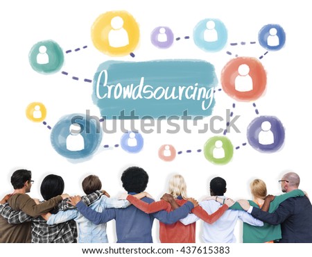 Crowdsourcing Collaboration Information Content Concept Royalty-Free Stock Photo #437615383