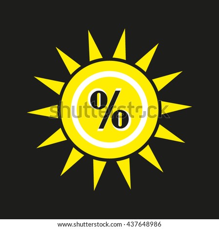 Sun percentage summer, vector illustration