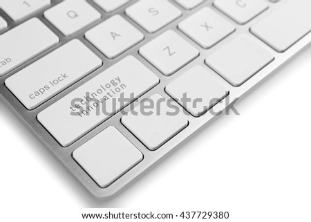 Data concept: computer keyboard with words Technology Innovation on button, close up