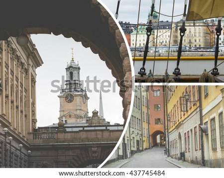 Collage of Stockholm ( Sweden ) images - travel background (my photos)