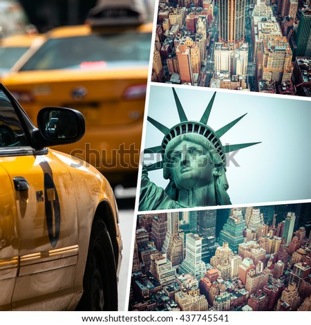 Collage of New Jork  ( USA ) images - travel background (my photos)