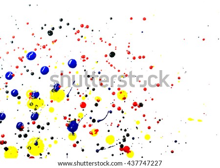Set of colorful watercolor hand painted splashes isolated on white background