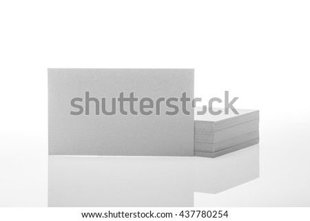 business cards on white background.