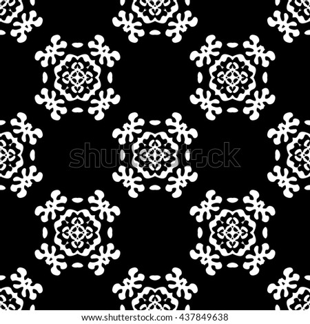 Abstract black and white ornament for wallpapers and background.