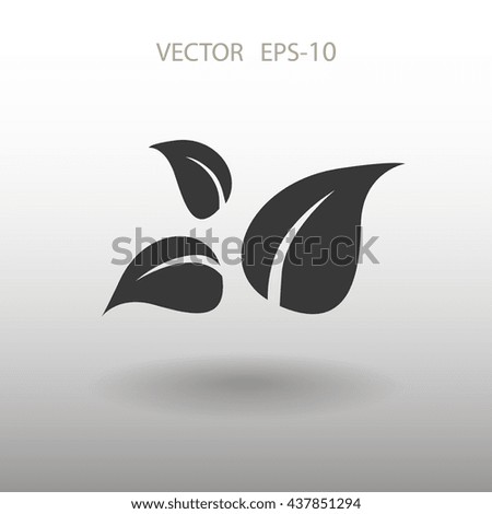 Flat eco leaf icon