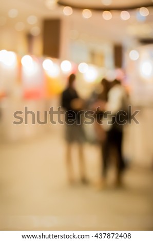 Abstract blur people in press conference  event room, business concept