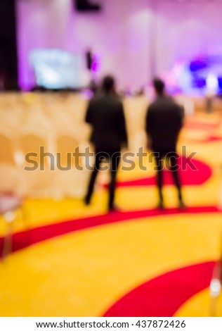Abstract blur people in press conference  event room, business concept