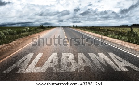 Alabama written on the road