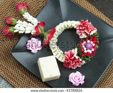 Natural soap and flowers (large format photography)