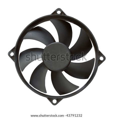 computer fan isolated on white background with clipping path