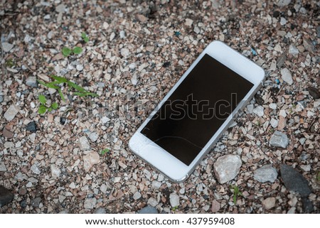 Smartphone drop to the floor and screen damage