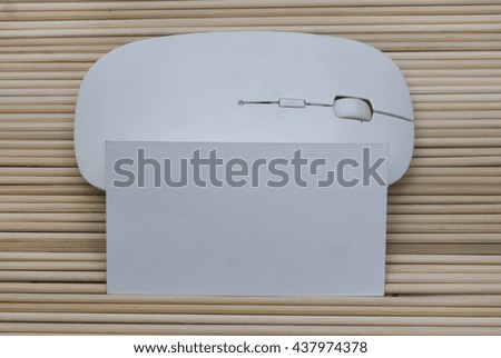Template, mock up computer mouse with business card for your design