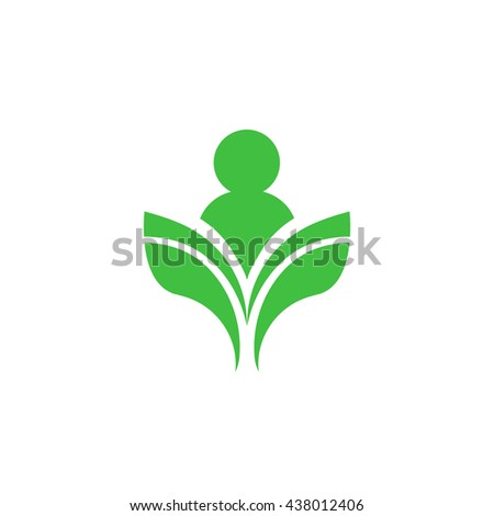 Isolated abstract green color human silhouette vector logo. Unusual reading man contour logotype. Opened book illustration. Education symbol.