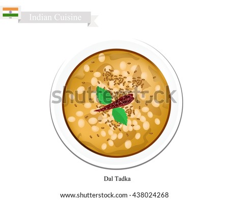 Indian Cuisine, Dal Tadka or Traditional Bean Soup. One of Most Popular Dish in India. Royalty-Free Stock Photo #438024268