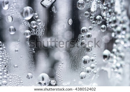 Abstract photo background with bubbles in glass sphere