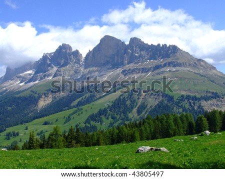 nice view in Dolomites mountains