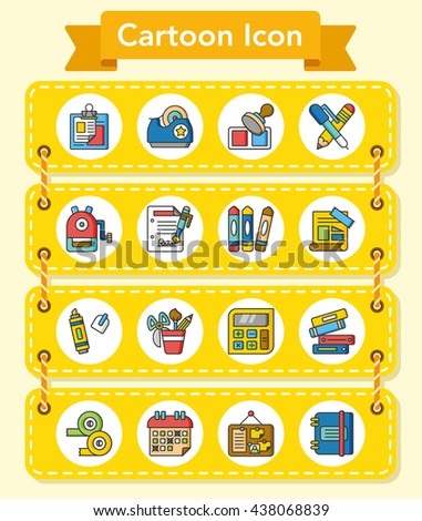 icon set stationery vector