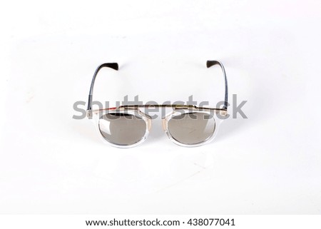 Sunglasses on white background ,selective focus