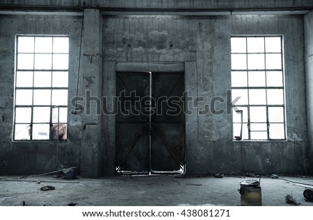 Abandoned metallurgical factory interior and building waiting for a demolition.