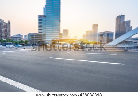 motion blurred car at bridge,tianjin city,china.