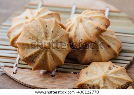 cookies on wooden background
