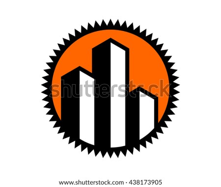 skyscraper building circle image vector icon logo