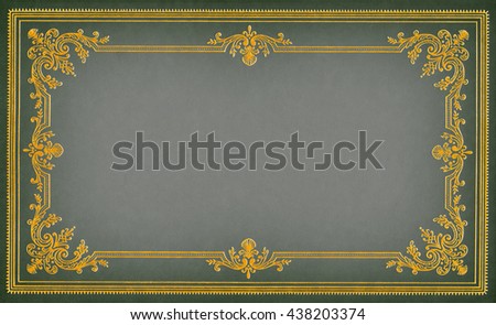 Dark green, grey and gold leather book cover 