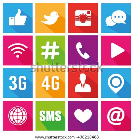 Icons for social networking vector Royalty-Free Stock Photo #438218488