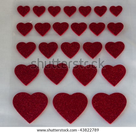 a sheet of hearts for background
