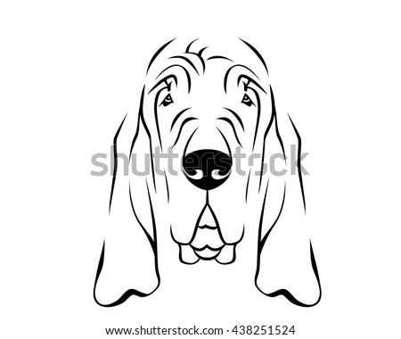 Dog Breed Line Art Logo - Bloodhound