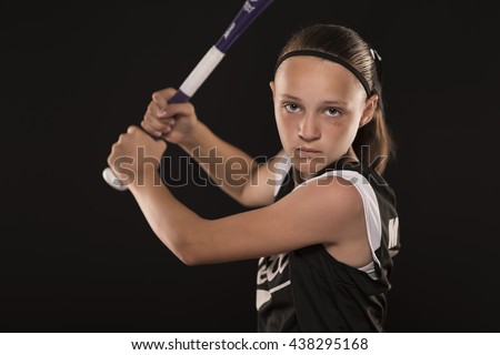 Softball Girl with Bat